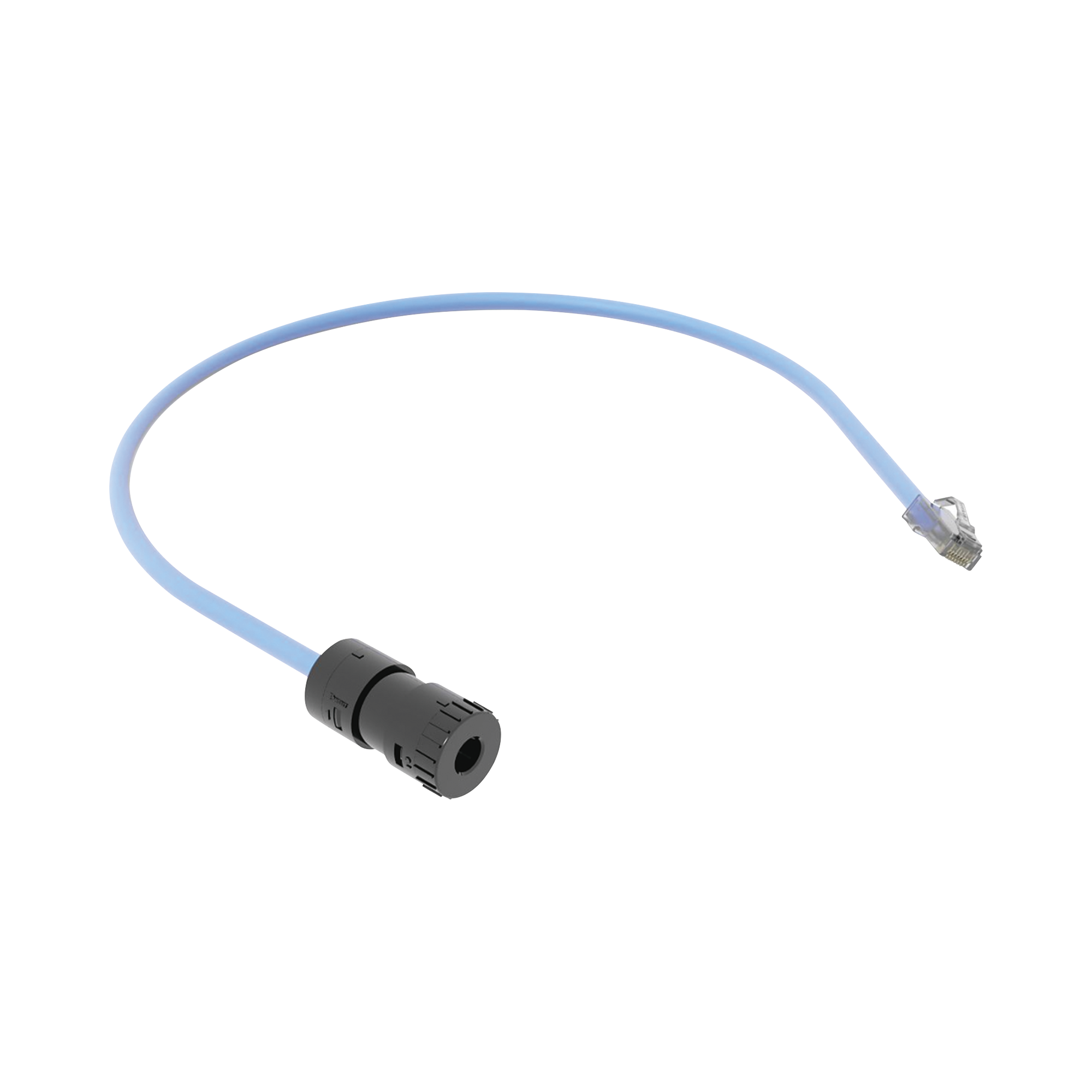 Cable de Conexión en Campo Jack a Plug RJ45, Categoría 6A, CMP (Plenum), 0.5 Metros, Color Azul Cable de Conexión en Campo Jack a Plug RJ45, Categoría 6A, CMP (Plenum), 0.5 Metros, Color Azul